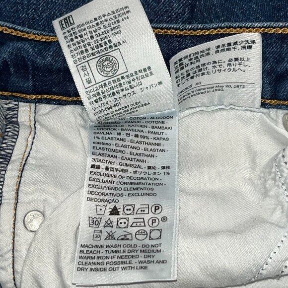 LEVI'S BIG E WEDGIE Blue Jeans - Like New - Dark Wash -Button 'Fly -  Size 27X27 - Picture 13 of 14